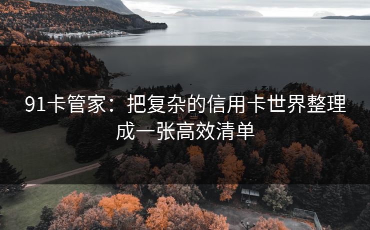 91卡管家：把复杂的信用卡世界整理成一张高效清单